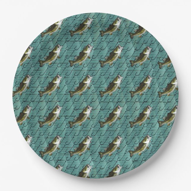 Bass Fishing Paper Plates (Front)
