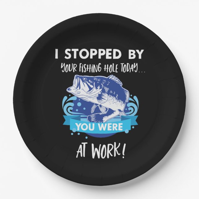 Bass Fishing Party Birthday Retirement Fish Fry Paper Plates (Front)
