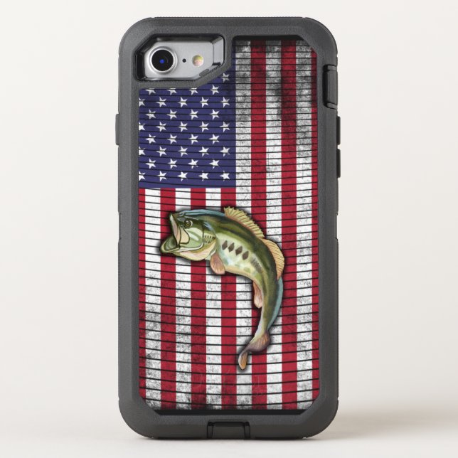 Bass Fishing Patriotic Otterbox iPhone Case (Back)