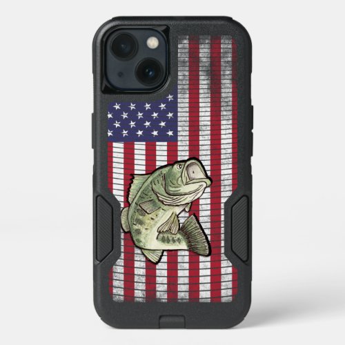 Bass Fishing Patriotic iPhone 13 Case