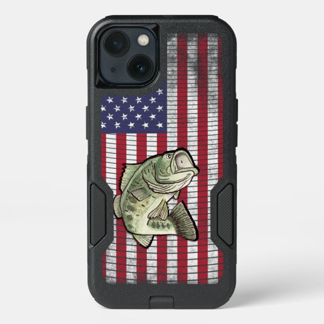 Bass Fishing Patriotic Otterbox iPhone Case (Back)