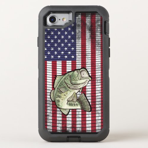 Bass Fishing Patriotic OtterBox Defender iPhone SE87 Case