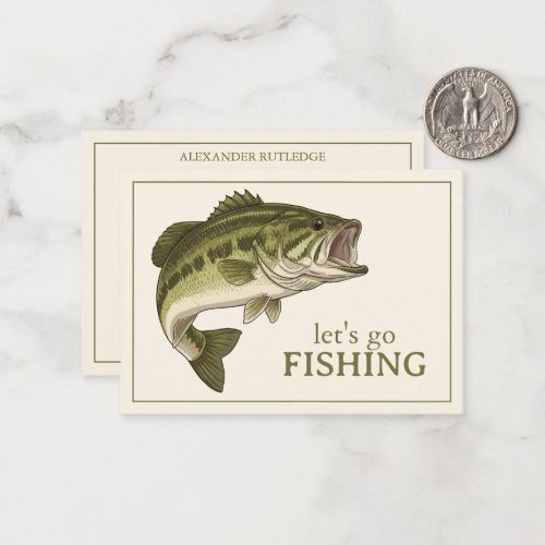 Bass Fishing Personalized Note Card