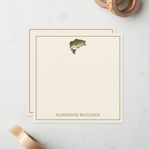 Bass Fishing Personalized Note Card