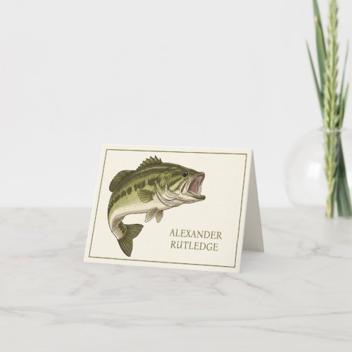 Bass Fishing Personalized Note Card