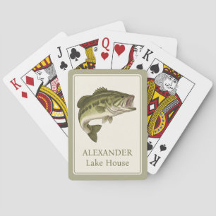 Bass Fishing Personalized Poker Cards