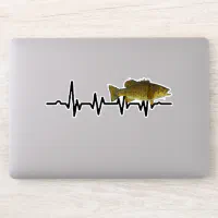 Fisherman Heartbeat Fishing Decal - Fisherman Heartbeat Window Sticker