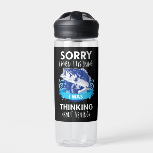Bass Fishing Quote Hobby Sport Fisherman Funny Water Bottle