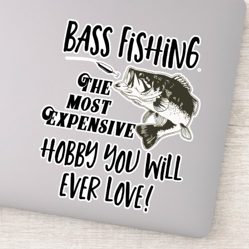 Bass Fishing Quote Logo Fisherman Angler Funny Sticker