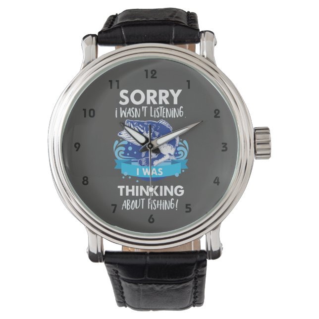Bass Fishing Quotes for Anglers Fisherman Sports Watch (Front)