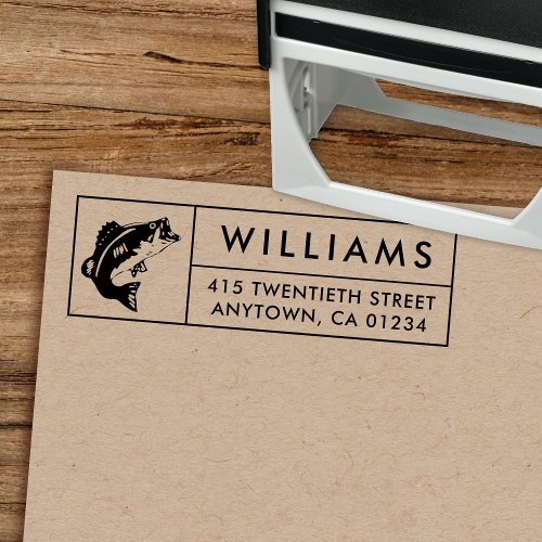 Bass Fishing  Self_Inking Return Address Self_inking Stamp