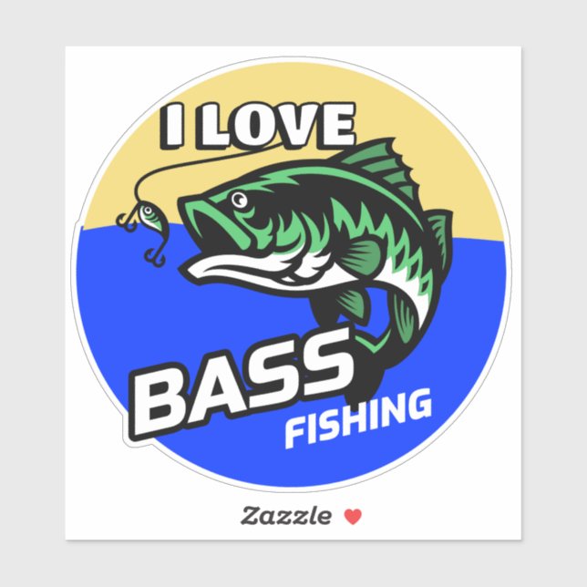 BASS FISHING STICKER (Sheet)