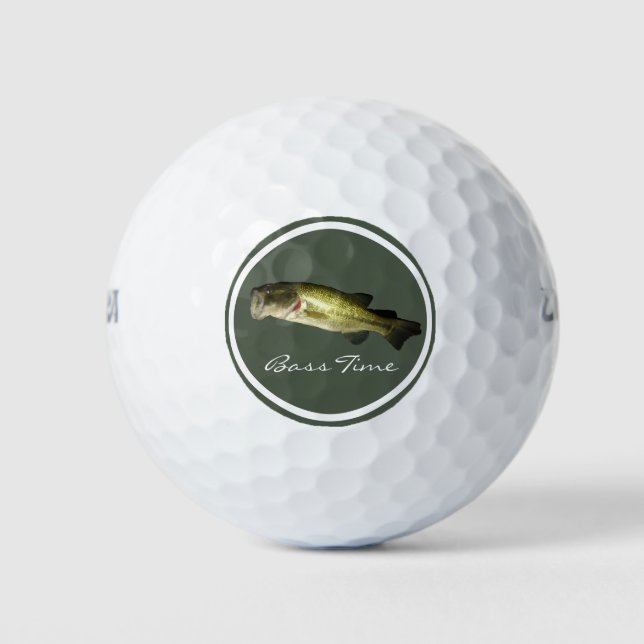 Bass Fishing Stylish Golf Balls (Front)