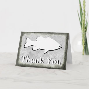 Bass Fishing "Thank You" - Letterpress Thank You Card