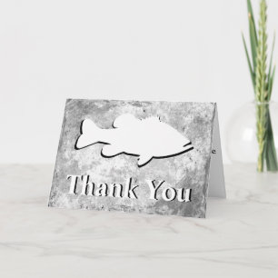 Bass Fishing "Thank You" - Letterpress Thank You Card
