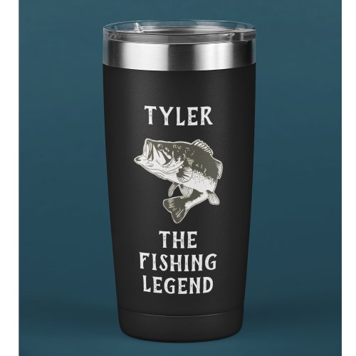 Bass Fishing The Legend Name Funny Insulated Tumbler