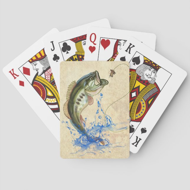 Bass Fly Fishing Playing Cards (Back)