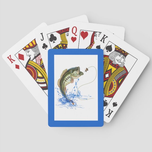 Bass Fly Fishing Poker Cards (Back)