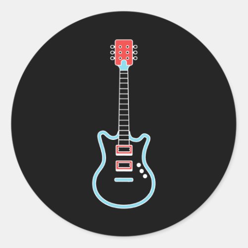 Bass Funny Electronic Dance Music Guitar Gift Classic Round Sticker