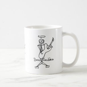 Bass Goddess Stick Figure Female Bass Player Coffee Mug