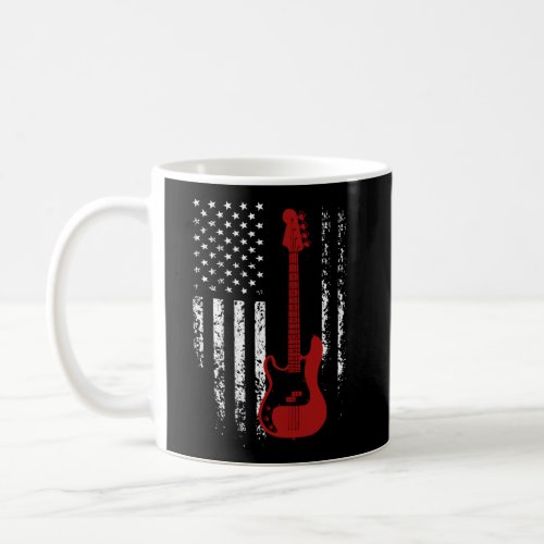 Bass Guitar American Flag Bass Guitar T Shirt Coffee Mug