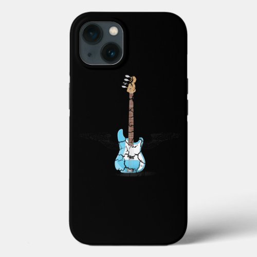 Bass guitar Angel Wings Rock Band Distressed iPhone 13 Case