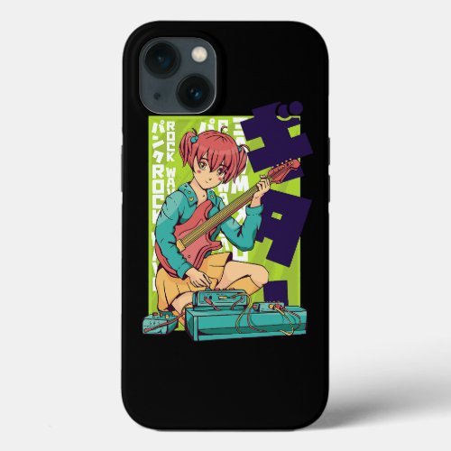 Bass Guitar Anime Girl Guitarist Electric Guitar P iPhone 13 Case