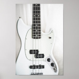 Bass Guitar - Black & White Poster
