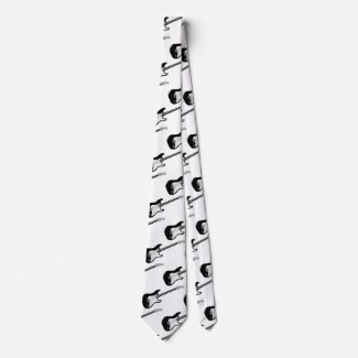 Bass Guitar Black White Tie