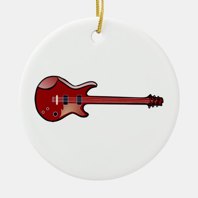Bass guitar ceramic ornament (Front)