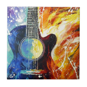 Bass guitar ceramic tile