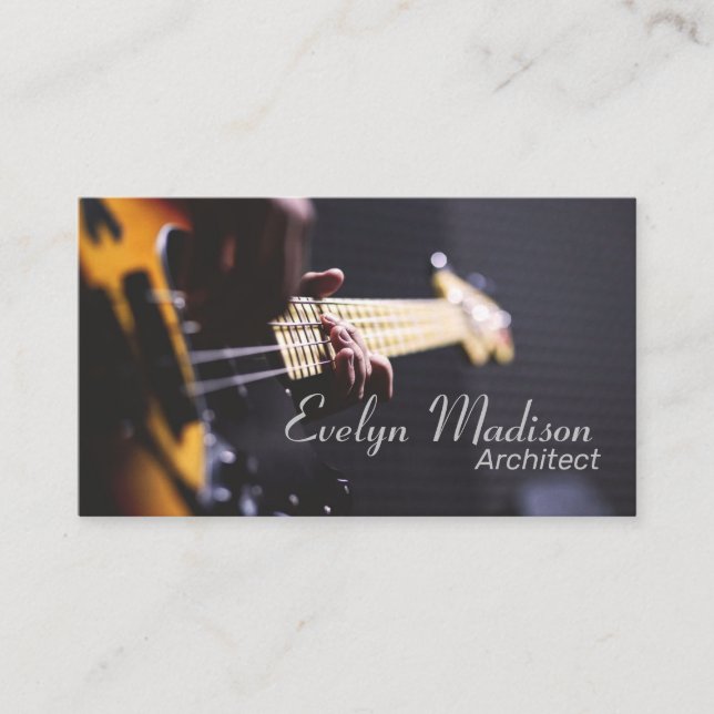 bass guitar chord close up business card (Front)