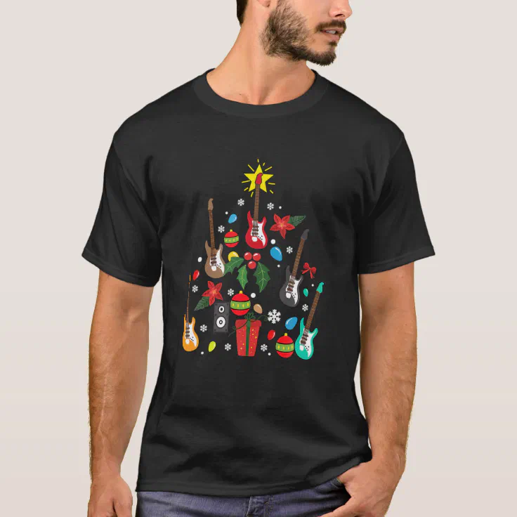 guitar christmas t shirt