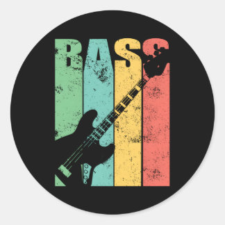 Bass Guitar Classic Round Sticker