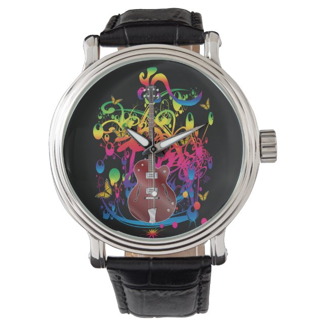 Bass Guitar Color splash Watch (Front)