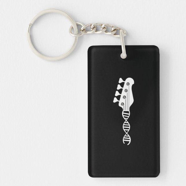 Bass Guitar Dna Musician Bass Player Guitarist Keychain (Front)