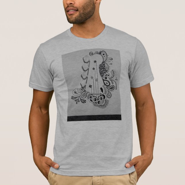 Bass guitar drawing on men's t shirt. T-Shirt (Front)