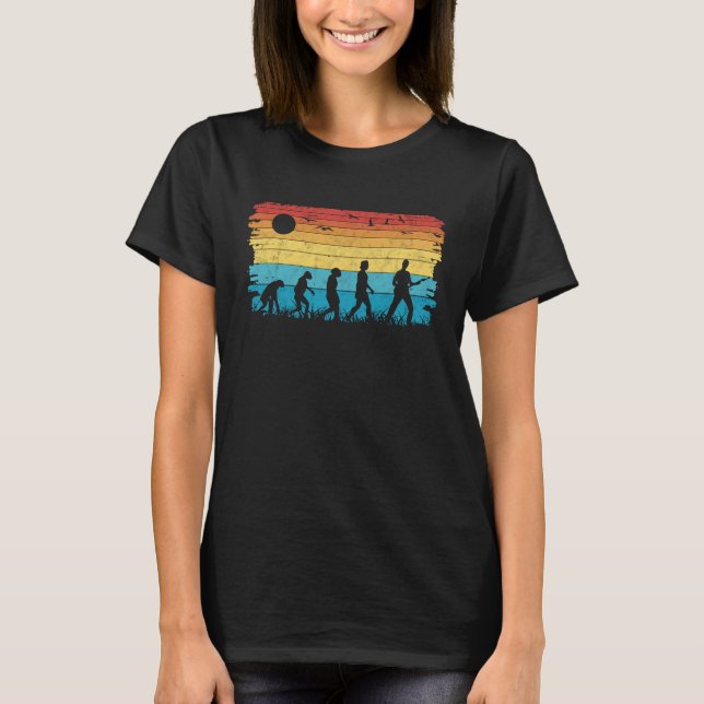 Bass Guitar Evolution Retro Bass Guitarist Bassist T-Shirt (Front)