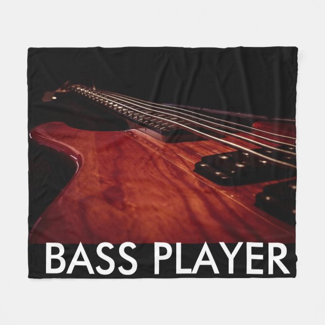 Bass Guitar Fleece Blanket (Front (Horizontal))