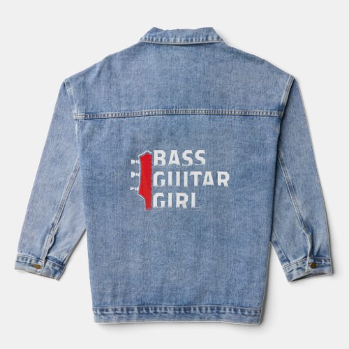 Bass Guitar  Graphic Women And Girls Bass Player  Denim Jacket