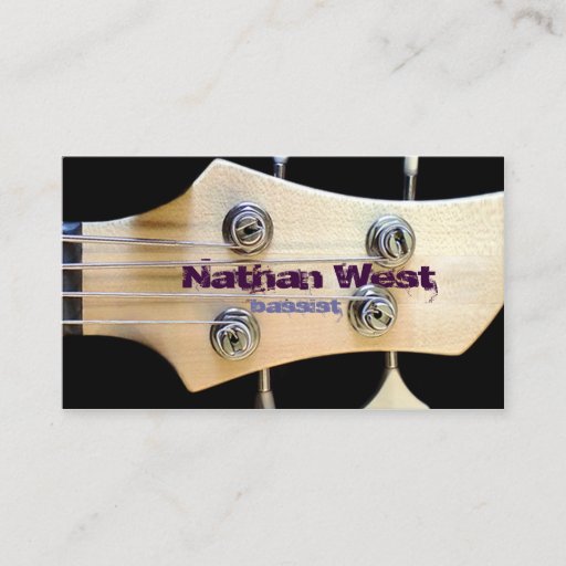 Customizable Bass Guitar Headstock With Name Business Card