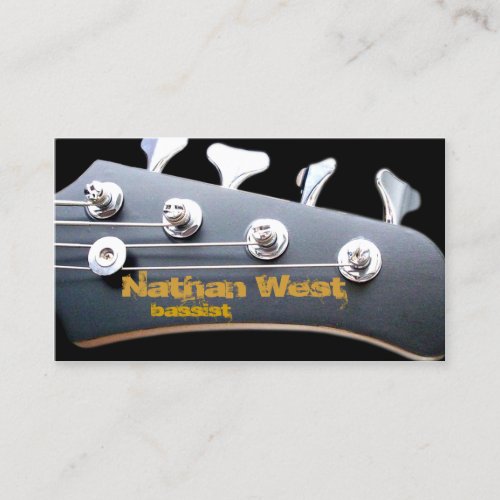 Bass Guitar Headstock With Name Business Card
