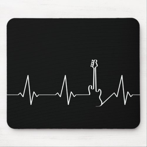 Bass Guitar Heartbeat Mouse Pad