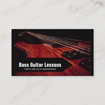 Bass Guitar Lessons And Music Instructors 🎸 Business Card by DesignsbyDonnaSiggy at Zazzle