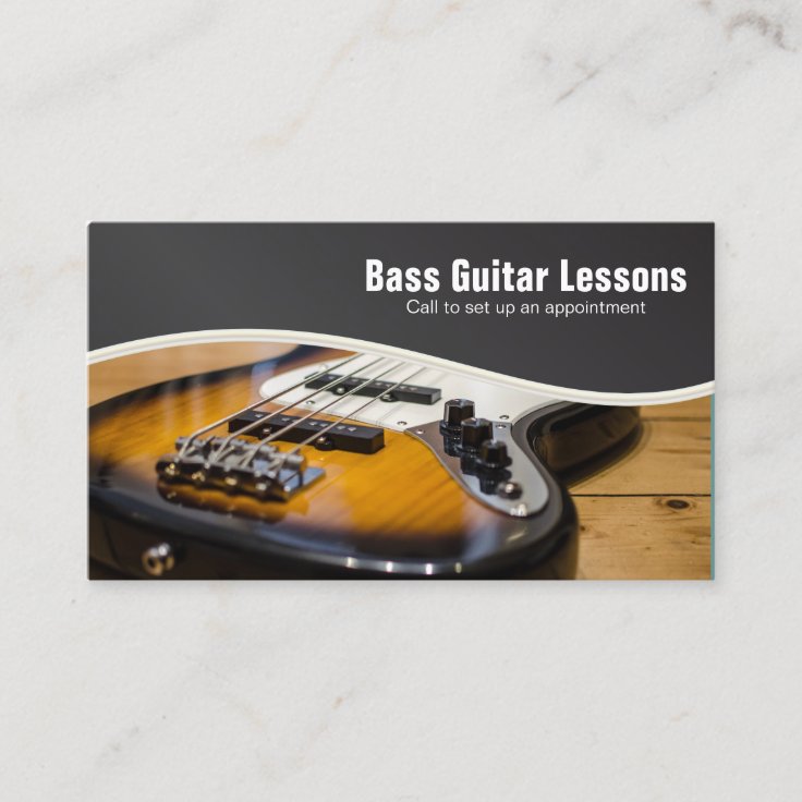 Bass Guitar Lessons and Music Instructors Business Card Zazzle