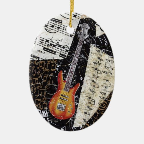 Bass Guitar Music Ornament