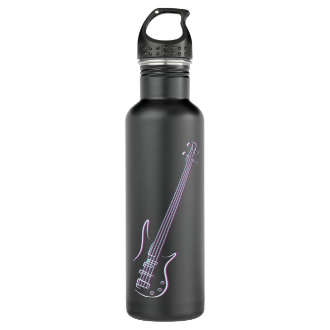 Bass guitar musical instrument bass player  stainless steel water bottle (Front)