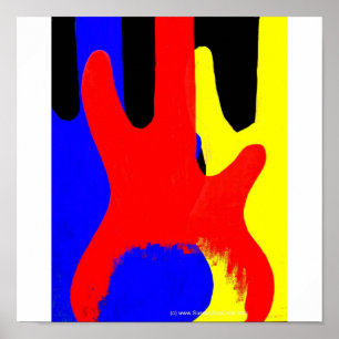 Bass Guitar Painting Abstract Bright Colors Poster