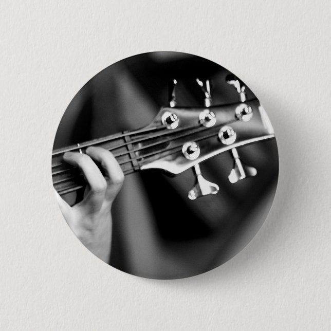 bass guitar pinback button (Front)