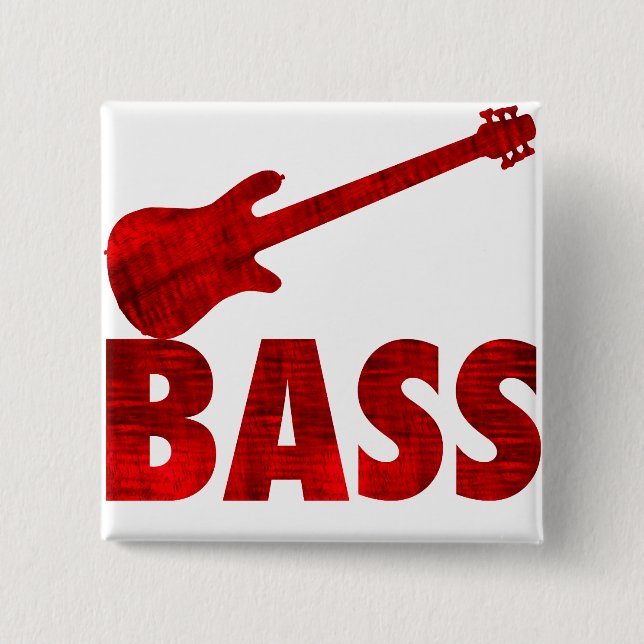 Bass Guitar Pinback Button (Front)